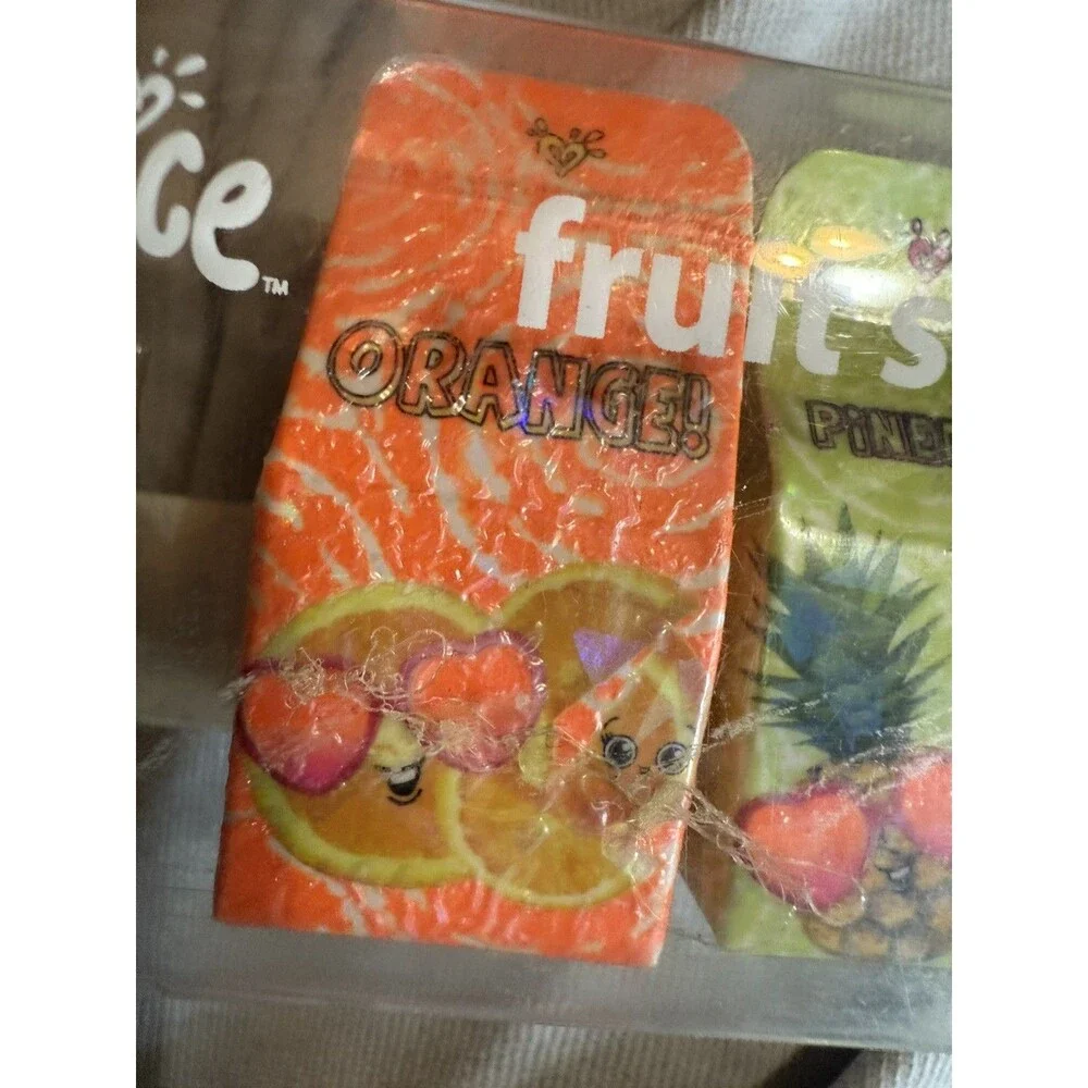 Justice New Fruit Scented Erasers Four Fun Fruit Flavors lemon orange pineapple